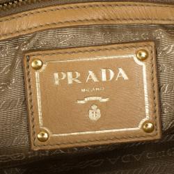 Pre Owned Prada Beige Nappa Gaufre Leather Satchel