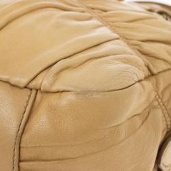 Pre Owned Prada Beige Nappa Gaufre Leather Satchel