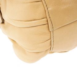 Pre Owned Prada Beige Nappa Gaufre Leather Satchel