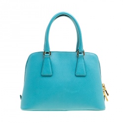 Pre Owned Prada Turquoise Saffiano Lux Leather Small Promenade Crossbody Bag