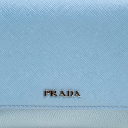 Pre Owned Prada Blue Saffiano Lux Leather Crossbody Bag
