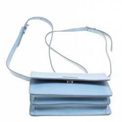 Pre Owned Prada Blue Saffiano Lux Leather Crossbody Bag