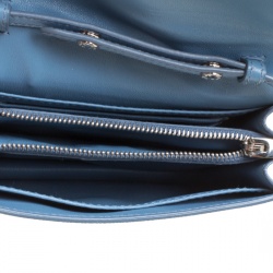 Pre Owned Prada Blue Saffiano Lux Leather Crossbody Bag