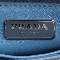 Pre Owned Prada Blue Saffiano Lux Leather Crossbody Bag