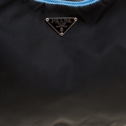 Pre Owned Prada Black Nylon and Patent Leather Shoulder Bag