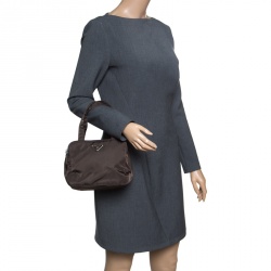 Pre Owned Prada Brown Nylon Camera Satchel