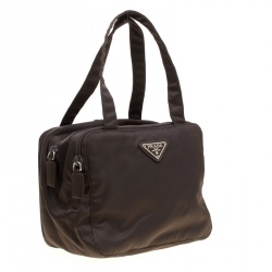 Pre Owned Prada Brown Nylon Camera Satchel