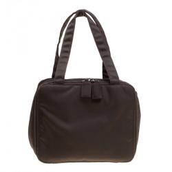 Pre Owned Prada Brown Nylon Camera Satchel