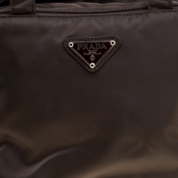 Pre Owned Prada Brown Nylon Camera Satchel