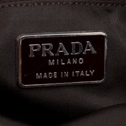 Pre Owned Prada Brown Nylon Camera Satchel