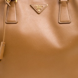 Pre Owned Prada Caramel Saffiano Lux Leather Large Gardener's Tote