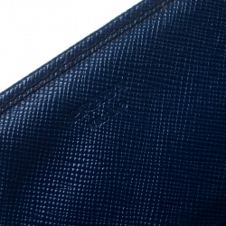 Pre Owned Prada Blue Saffiano Leather Continental Wallet