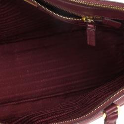 مملوكة مسبقًا Prada Maroon Double Zip Saffiano Lux Tote