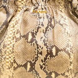 Pre Owned Prada Beige Python 4 Tote