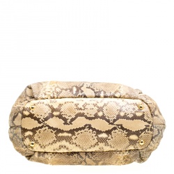 Pre Owned Prada Beige Python 4 Tote