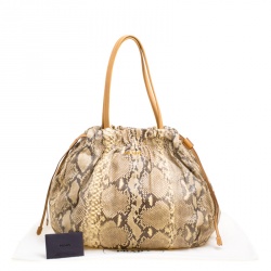 Pre Owned Prada Beige Python 4 Tote