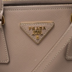Pre Owned Prada Blush Pink Saffiano Lux Leather Mini Double Zip Top Handle Bag