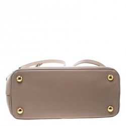 Pre Owned Prada Blush Pink Saffiano Lux Leather Mini Double Zip Top Handle Bag