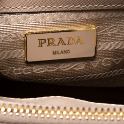Pre Owned Prada Blush Pink Saffiano Lux Leather Mini Double Zip Top Handle Bag
