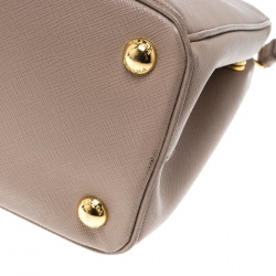 Pre Owned Prada Blush Pink Saffiano Lux Leather Mini Double Zip Top Handle Bag