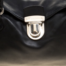 Pre Owned Prada Black Soft Leather Satchel