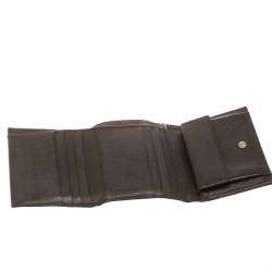 Pre Owned Prada Dark Brown Nylon Snap Wallet