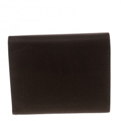 Pre Owned Prada Dark Brown Nylon Snap Wallet
