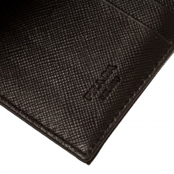 Pre Owned Prada Dark Brown Nylon Snap Wallet