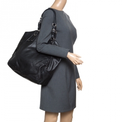 Pre Owned Prada Black Soft Calf Leather Tote