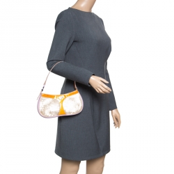 Pre Owned Prada Multicolor Mesh/Sequins and Leather Shoulder Bag