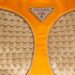 Pre Owned Prada Multicolor Mesh/Sequins and Leather Shoulder Bag