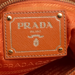Pre Owned Prada Orange Nylon Crossbody Bag