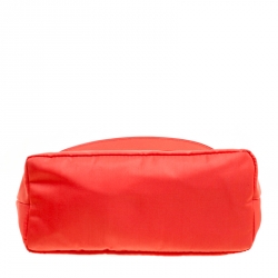Prada Orange Tessuto and Saffiano Leather Pouch