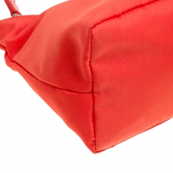 Prada Orange Tessuto and Saffiano Leather Pouch