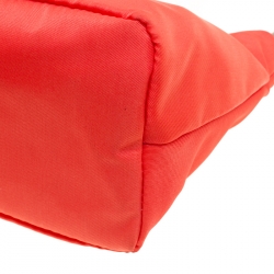 Prada Orange Tessuto and Saffiano Leather Pouch