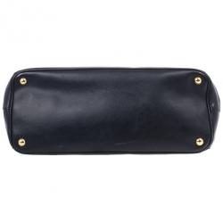 مملوكة مسبقًا Prada Black Saffiano Lux Double Zip Tote