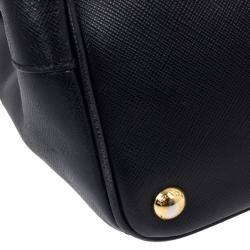 مملوكة مسبقًا Prada Black Saffiano Lux Double Zip Tote