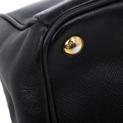 مملوكة مسبقًا Prada Black Saffiano Lux Double Zip Tote