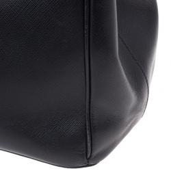 مملوكة مسبقًا Prada Black Saffiano Lux Double Zip Tote