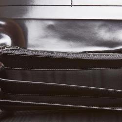 Pre Owned Prada Black Leather Continental Wallet