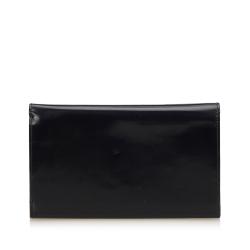 Pre Owned Prada Black Leather Continental Wallet