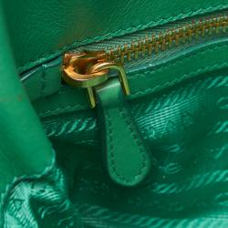 Pre Owned Prada Green Quilted Tessuto Nylon Shopper Tote