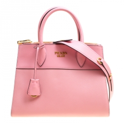 Pre Owned Prada Pink Saffiano Leather Top Handle Bag