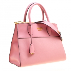 Pre Owned Prada Pink Saffiano Leather Top Handle Bag