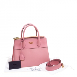 Pre Owned Prada Pink Saffiano Leather Top Handle Bag