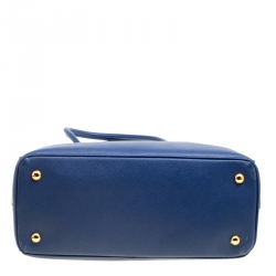 Pre Owned Prada Blue Saffiano Lux Leather Medium Tote