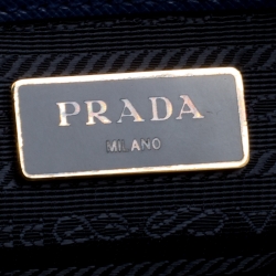 Pre Owned Prada Blue Saffiano Lux Leather Medium Tote