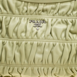 Pre Owned Prada Pistachio Nappa Gaufre Leather Frame Clutch