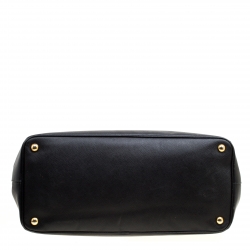 Pre Owned Prada Black Saffiano Lux Leather Large Gardener's Tote