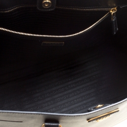 Pre Owned Prada Black Saffiano Lux Leather Large Gardener's Tote